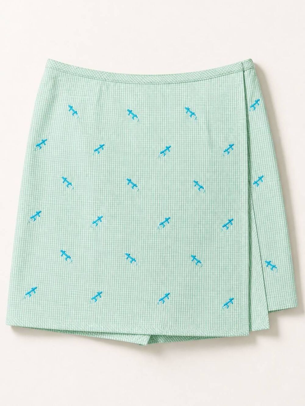☔️💜Charter Club Golf Green Gingham w/Blue Embroider Lizards Skort Size 10